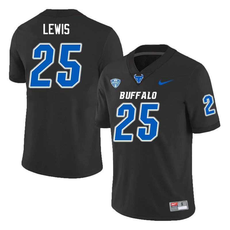 Buffalo Bulls #25 Jayden Lewis College Football Jerseys Stitched Sale-Black